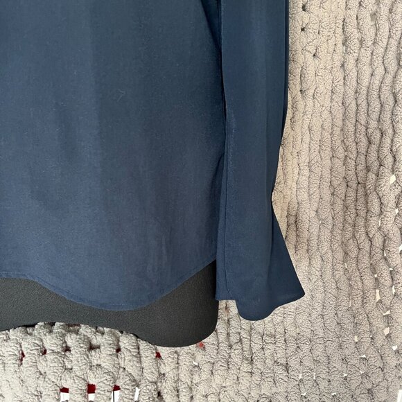 Banana Republic Factory Pull Over Navy Blue Long-Sleeve Blouse Size M - Picture 8 of 14